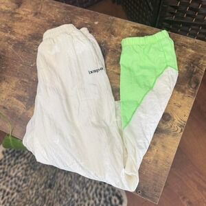 ixspa by Jamie Sadock 90's Track pants White and Neon Green Size Small Y2k